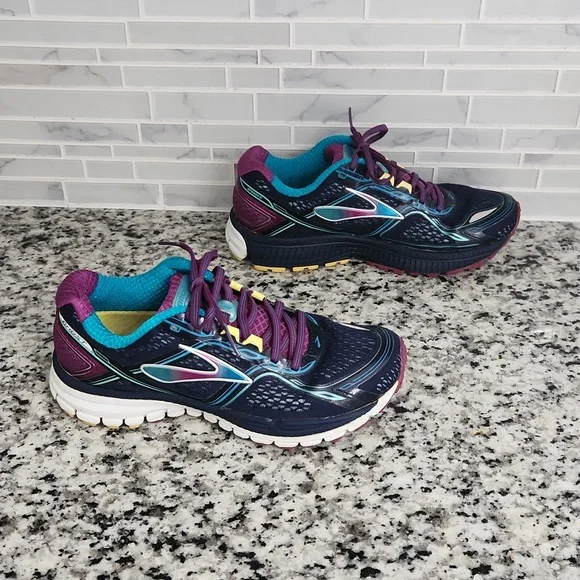 Navy Purple & Blue Brooks 8th Edition Ghost Running Shoes sz 8 Medium sneakers - Picture 3 of 6